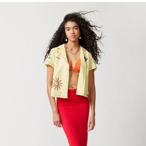 Urban Outfitters Franny Embroidered Button Up